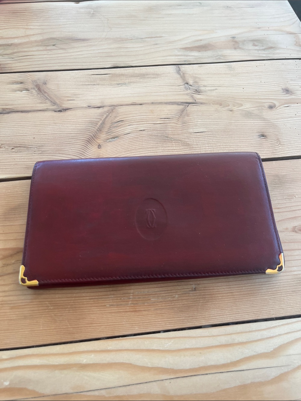 Cartier Paris Large Burgundy Leather Wallet